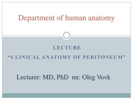 Department of human anatomy