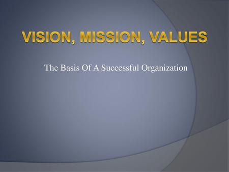 The Basis Of A Successful Organization