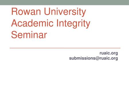 Academic Integrity Seminar