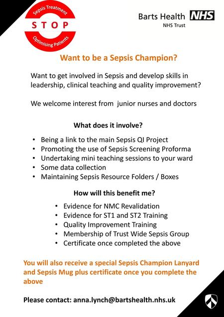 Want to be a Sepsis Champion?