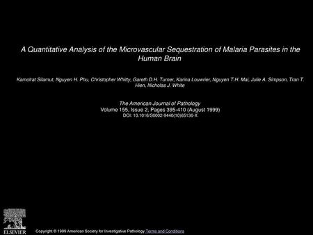 Kamolrat Silamut, Nguyen H. Phu, Christopher Whitty, Gareth D. H