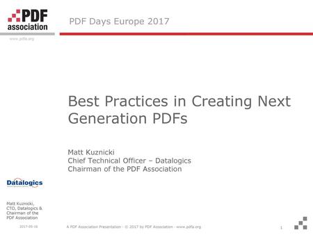 Best Practices in Creating Next Generation PDFs