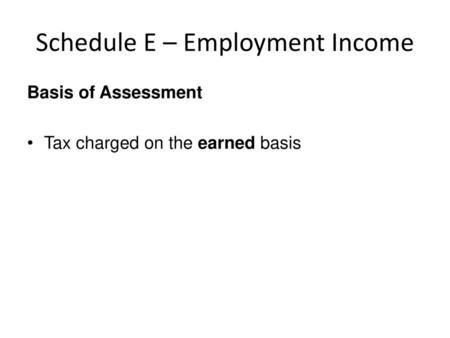 Schedule E – Employment Income