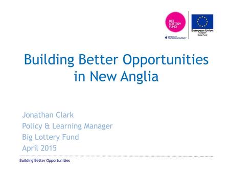 Building Better Opportunities in New Anglia