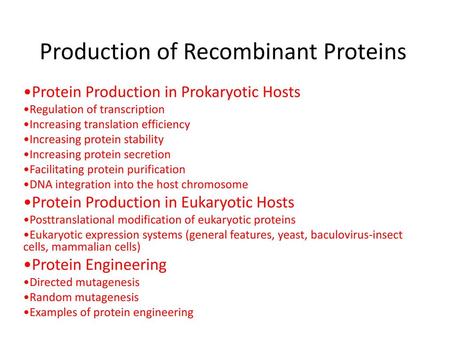 Production of Recombinant Proteins