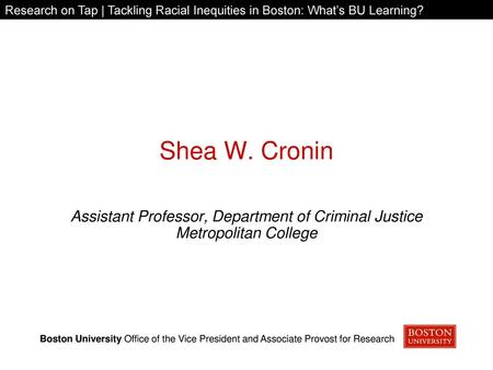 Assistant Professor, Department of Criminal Justice