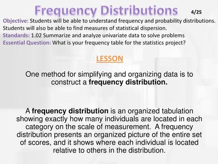 Frequency Distributions