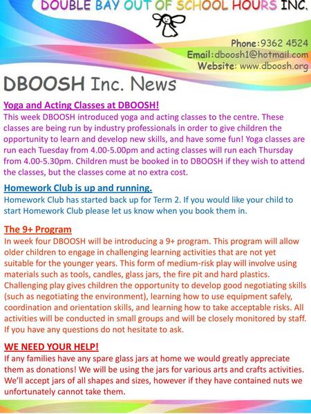 Yoga and Acting Classes at DBOOSH!