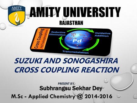 AMITY UNIVERSITY SUZUKI AND SONOGASHIRA CROSS COUPLING REACTION