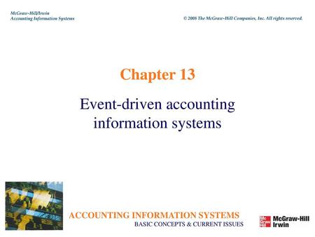 Event-driven accounting information systems