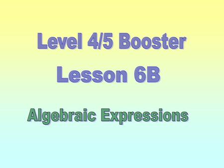 Algebraic Expressions