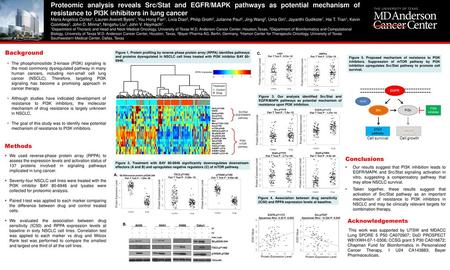 Proteomic analysis reveals Src/Stat and EGFR/MAPK pathways as potential mechanism of resistance to PI3K inhibitors in lung cancer Maria Angelica Cortez1,