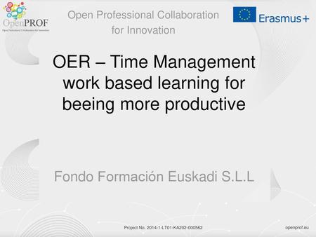 OER – Time Management work based learning for beeing more productive