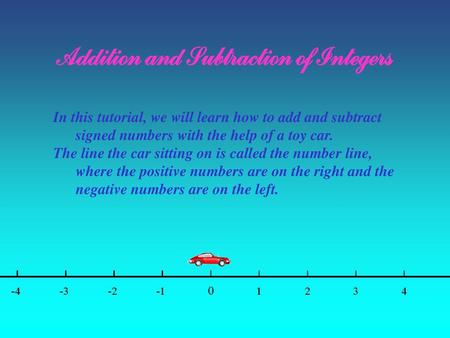 Addition and Subtraction of Integers