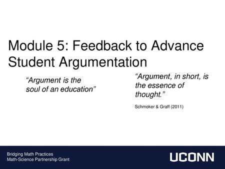 Module 5: Feedback to Advance Student Argumentation