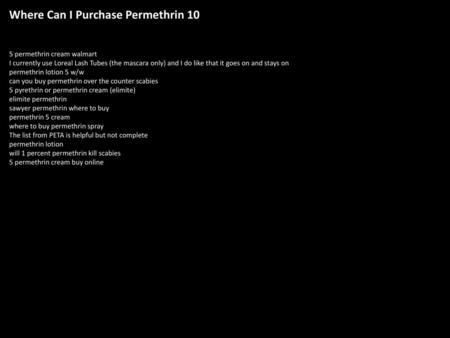 Where Can I Purchase Permethrin 10