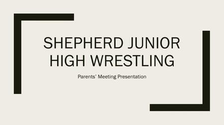 Shepherd junior high wRESTLING