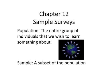 Chapter 12 Sample Surveys