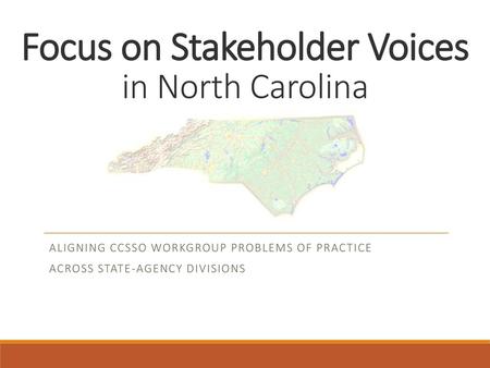 Focus on Stakeholder Voices in North Carolina