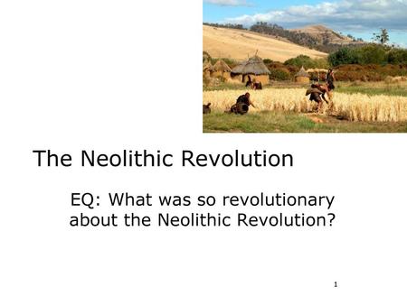 The Neolithic Revolution