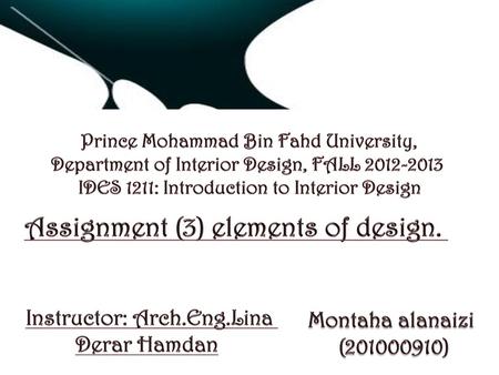 Assignment (3) elements of design.