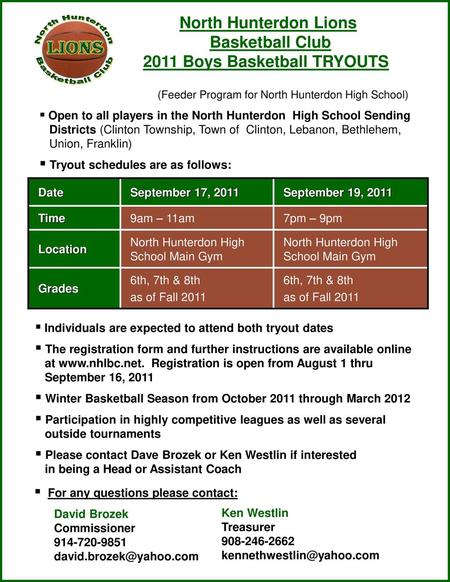 2011 Boys Basketball TRYOUTS