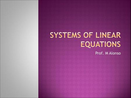 Systems of linear equations