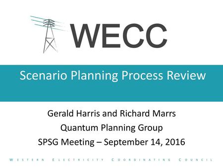 Scenario Planning Process Review