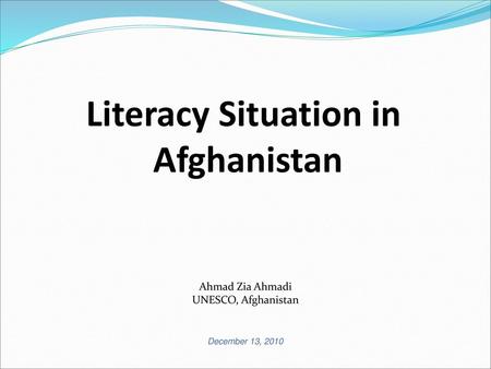 Literacy Situation in Afghanistan