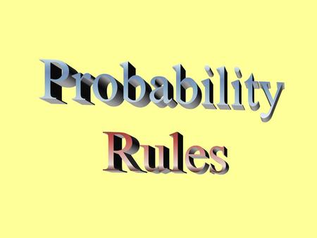 Probability Rules.