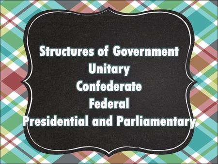 Structures of Government Presidential and Parliamentary