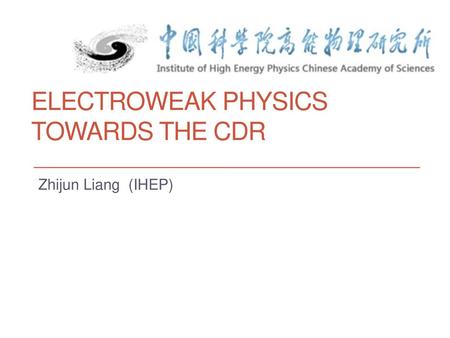 Electroweak Physics Towards the CDR