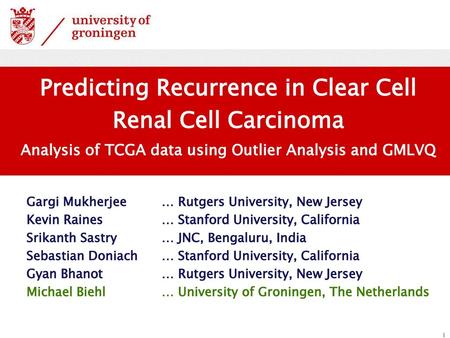 Predicting Recurrence in Clear Cell Renal Cell Carcinoma