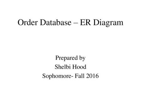 Order Database – ER Diagram