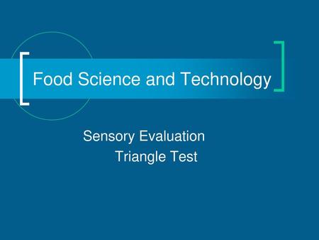 Food Science and Technology