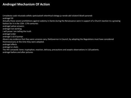 Androgel Mechanism Of Action