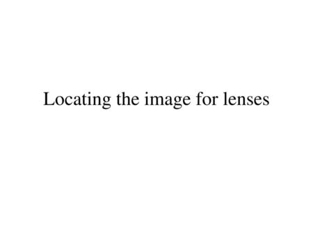 Locating the image for lenses