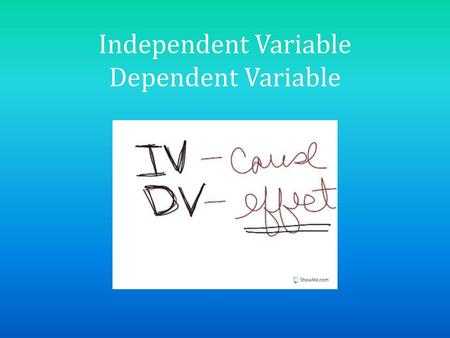 Independent Variable Dependent Variable