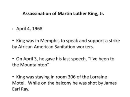 Assassination of Martin Luther King, Jr.