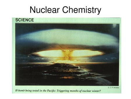 Nuclear Chemistry.