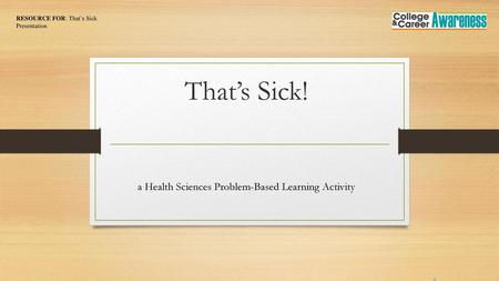 a Health Sciences Problem-Based Learning Activity