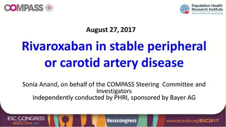 Rivaroxaban in stable peripheral or carotid artery disease