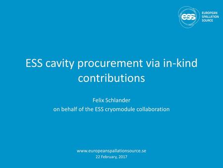 ESS cavity procurement via in-kind contributions