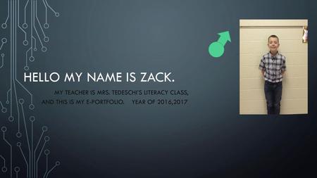 Hello My Name is Zack. My teacher is Mrs. Tedeschi’s literacy class, and this is my E-portfolio. Year of 2016,2017.