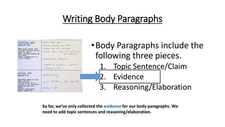 Writing Body Paragraphs