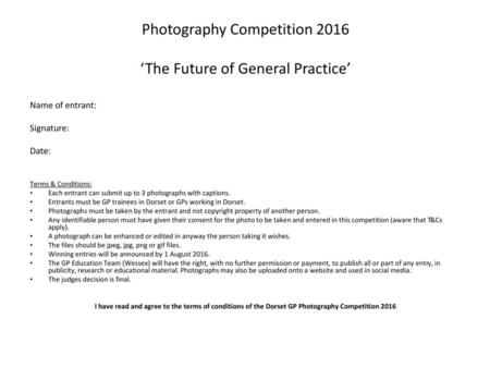 Photography Competition 2016 ‘The Future of General Practice’