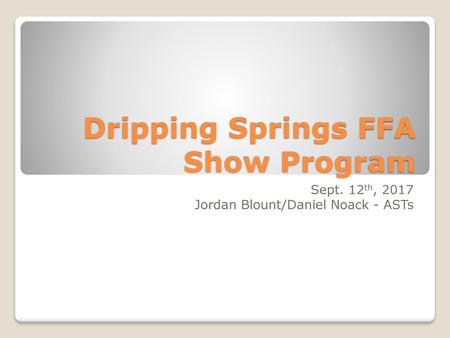 Dripping Springs FFA Show Program