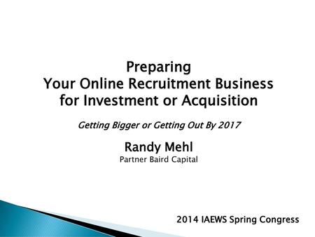 Your Online Recruitment Business for Investment or Acquisition