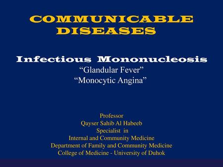 COMMUNICABLE DISEASES