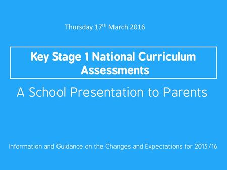 Key Stage 1 National Curriculum